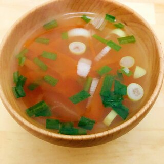 人参とニラとねぎの中華スープ